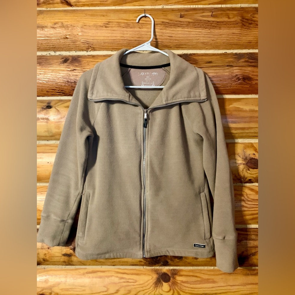 Calvin Klein Tan Fleece Jacket Size Small